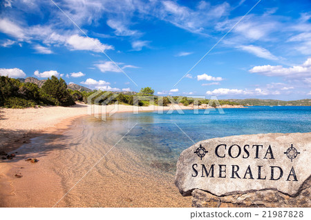 Beach on Sardinia island, Costa Smeralda, Italy 21987828