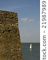 White Sail and Stone Wall 21987989