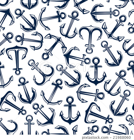 Retro seamless marine anchors pattern 21988060