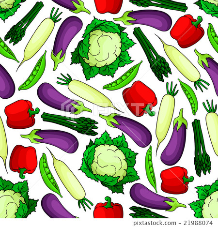 Seamless organic fresh vegetables pattern - Stock Illustration ...