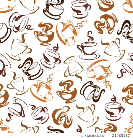 Retro seamless coffee drinks background pattern 21988117