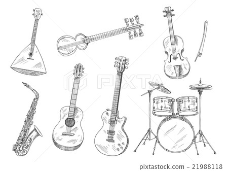 Sketchy musical instruments for arts design 21988118