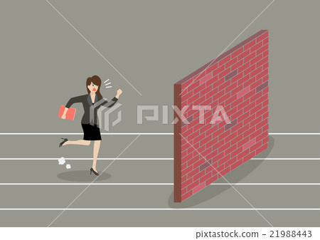 Business woman race to dead end Business woman race to dead end 21988443