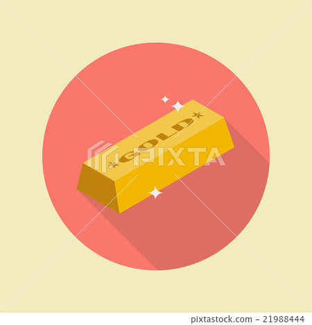 Gold ingot flat icon 21988444