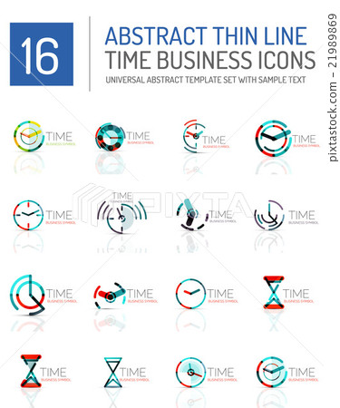Geometric clock and time icon set Geometric clock and time icon set 21989869