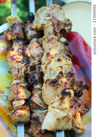 appetizing barbecue on the plate appetizing barbecue on the plate 21989988