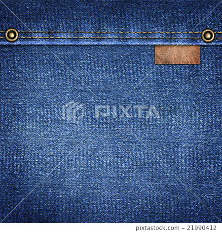 background  denim with leather label close-up 21990412