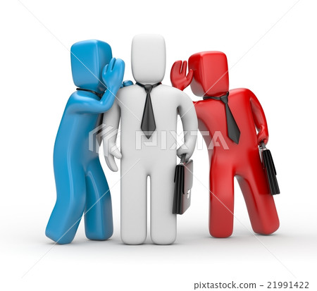 Businessman spying on other business people 21991422