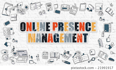 Online Presence Management on White Brick Wall. 21991917