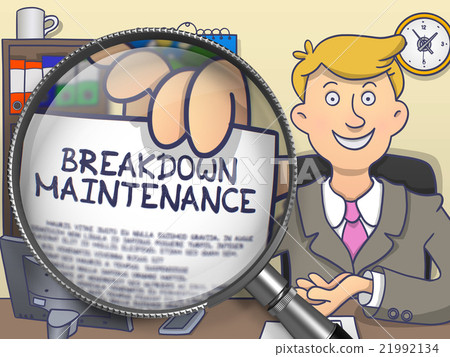 Breakdown Maintenance through Magnifier. Doodle Breakdown Maintenance through Magnifier. Doodle 21992134