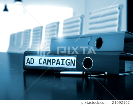 Ad Campaign on Ring Binder. Toned Image. 21992192