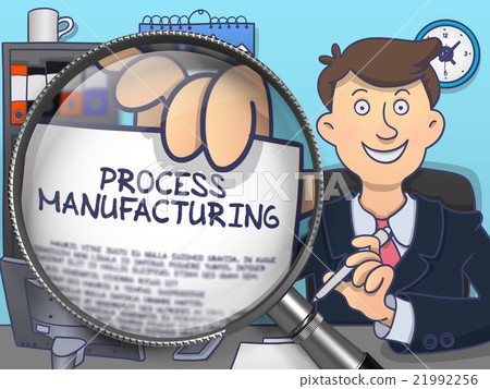 Process Manufacturing through Magnifier. Doodle Process Manufacturing through Magnifier. Doodle 21992256