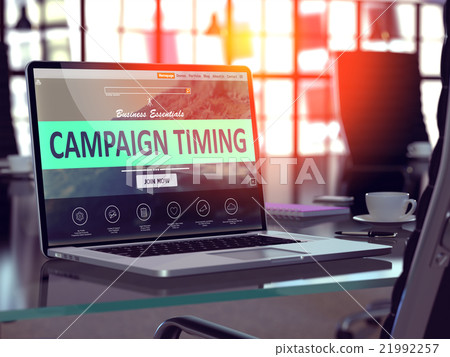 Campaign Timing on Laptop in Modern Workplace 21992257