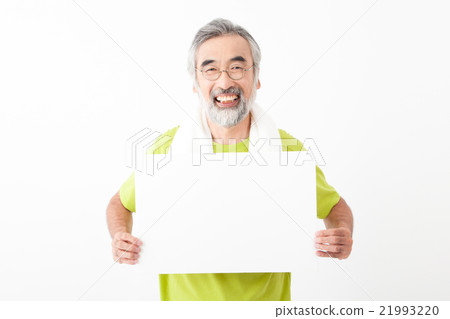 Senior men with whiteboard 21993220