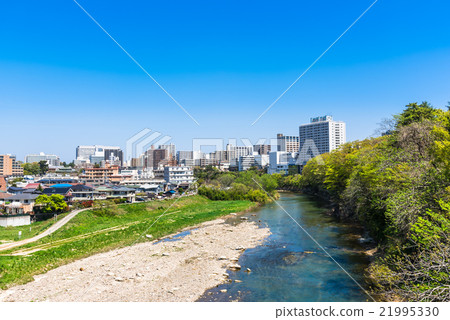 图库照片 广濑川和仙台的街道