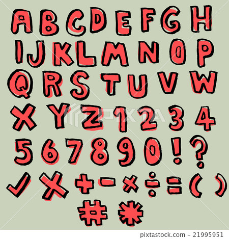 two tone doodle alphabet set,vector font two tone doodle alphabet set,vector font 21995951