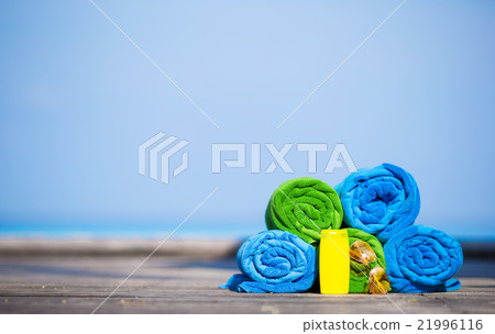 Beach and summer vacation accessories concept - 21996116
