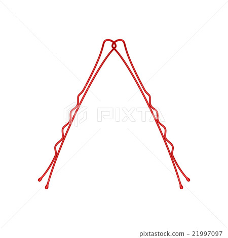Two red connected hairclips  21997097