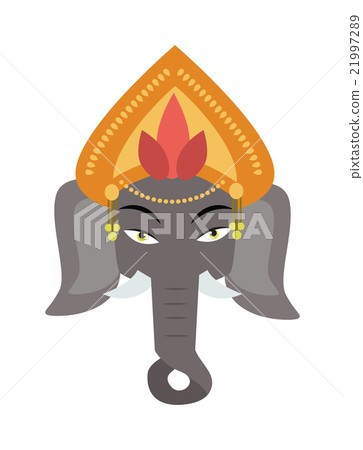 Ethnic patterned head of indian elephant on the 21997289