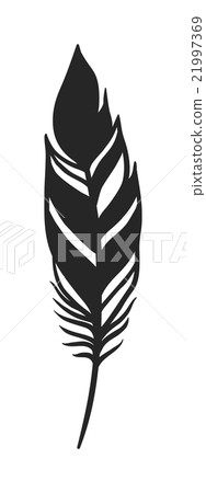 Rustic decorative black feather doodle vintage art Rustic decorative black feather doodle vintage art 21997369