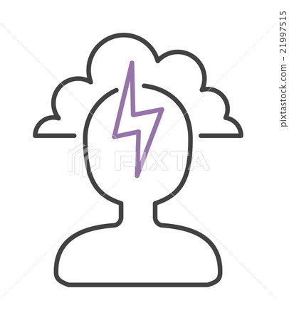 Headache icon pain symbol stress sick man brain 21997515