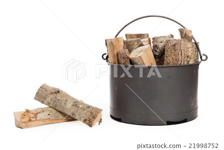 Metal basket of firewood Metal basket of firewood 21998752
