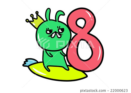 King of rabbits who surf 8 figures - Stock Illustration [22000623] - PIXTA