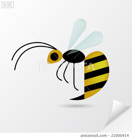 Cartoon honey bee in flat style. Cartoon honey bee in flat style. 22000914
