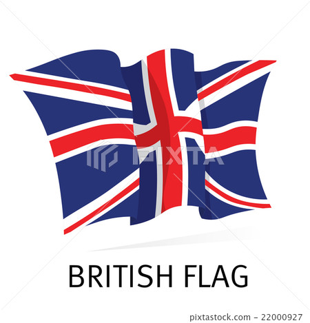 British Canvas Waving Flag in vector 22000927