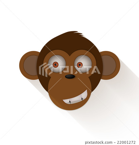 Funny monkey head. Cartoon monkey 22001272