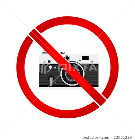 圖庫插圖: no photo camera prohibition sign