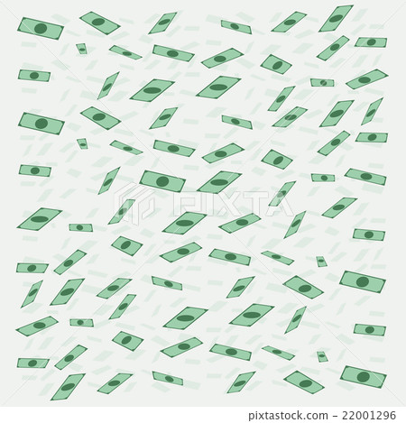 Stock Illustration: Banknotes money flying or falling in flat style