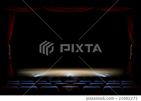 Stock Illustration: Theatre Stage and Curtains