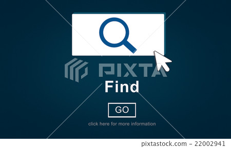 Find Magnifying Glass Go Button Concept 22002941