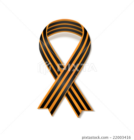 St George striped black and orange ribbon isolated 22003416