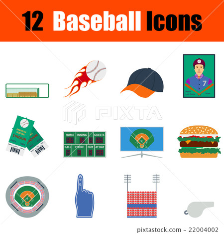 Baseball icon set 22004002
