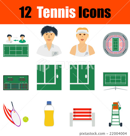 Tennis icon set 22004004