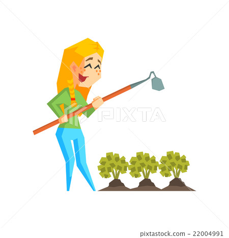 Girl Chopping Garden Bed 22004991
