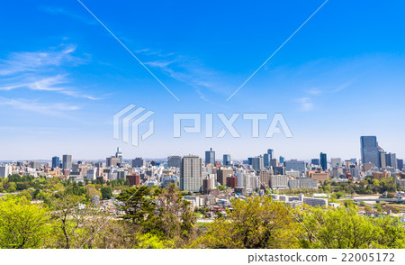 Sendai city view from the castle ruins of Sendai Sendai city view from the castle ruins of Sendai 22005172