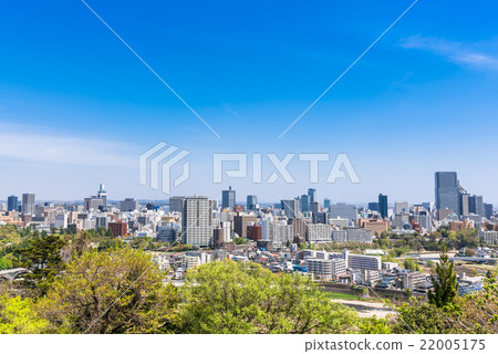 從仙台城堡廢墟的仙台市視圖 從仙台城堡廢墟的仙台市視圖 22005175