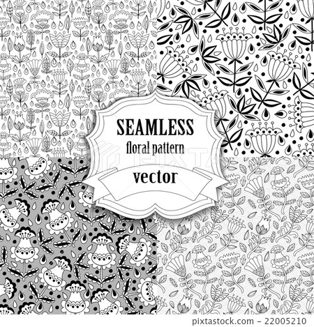Seamless vector floral pattern collection 22005210
