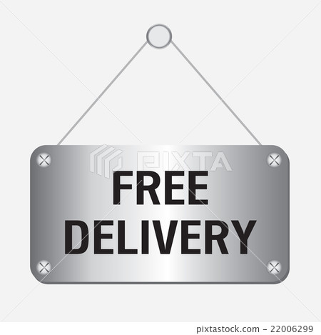 silver metallic free delivery sign  22006299