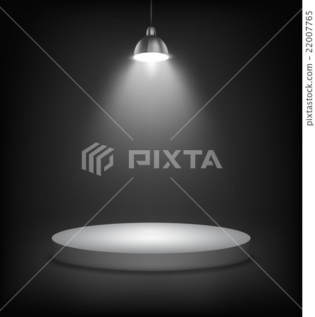 Illuminated Dark Stage Podium to Place Product 22007765