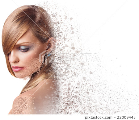 Beautiful woman face crushed 22009443