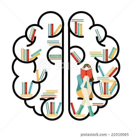 Brain concept illustration with books inside Brain concept illustration with books inside 22010065