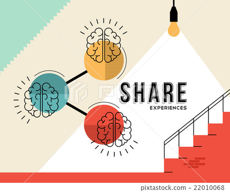 Share experiences concept with human brain design Share experiences concept with human brain design 22010068