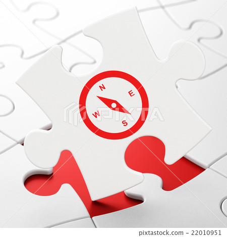 Travel concept: Compass on puzzle background 22010951