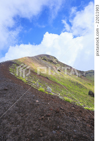 Mountain trails leading to the summit of Iwate volcano 22011903