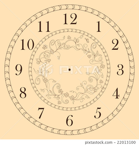 clock face decorated with doodle flowers 22013100