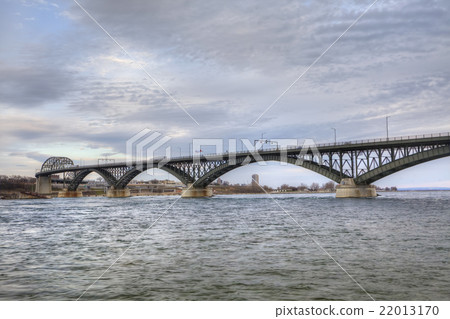 View of the Peace Bridge with traffic View of the Peace Bridge with traffic 22013170